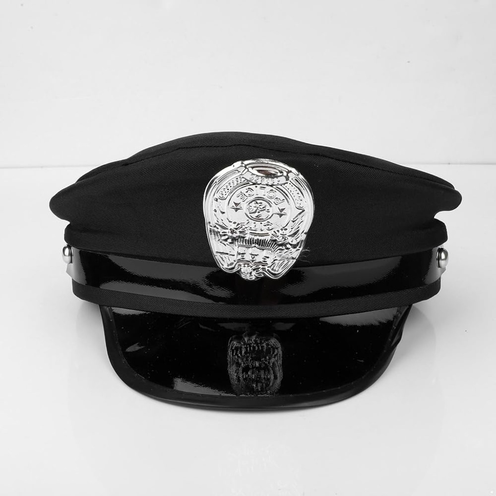 NWOT Unisex Police Hat For Halloween Cosplay Black One Size
